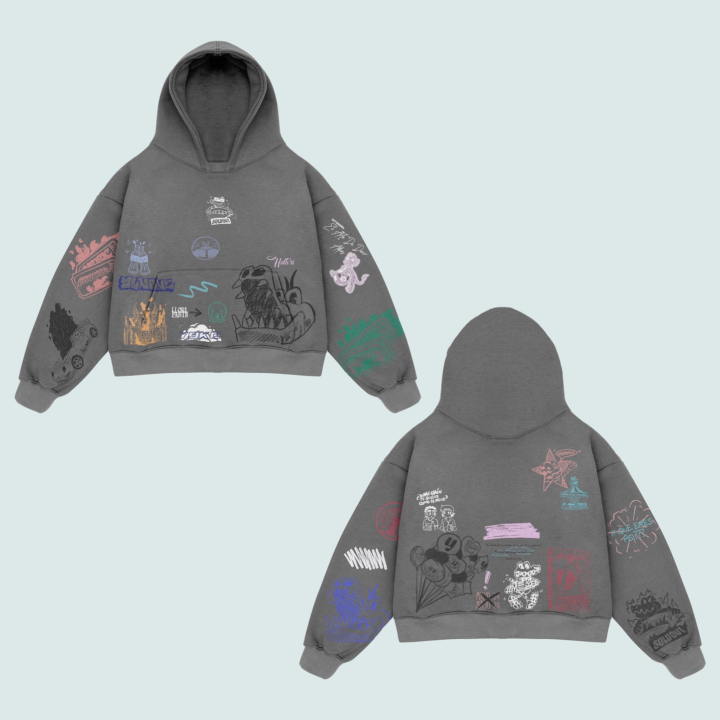 SAYONARA MERCH X YLNONE HOODIE GREY